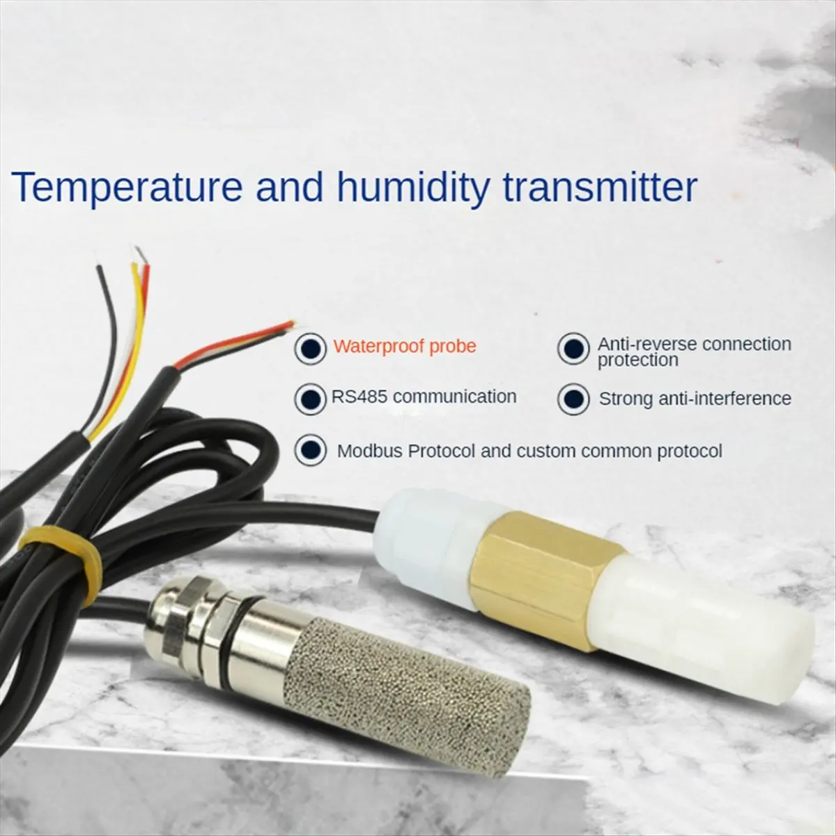 A10I DC5-28V RS485 온도 및 습도 송신기 Modbus XY-MD03 수집기 온도 및 습도 -메탈 헤드