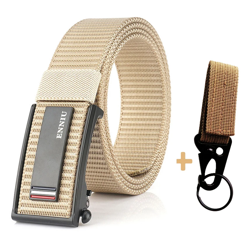 mens fabric belts New Fashion Men's Belt Top Quality Comfortable Nylon Belts For Men Metal Automatic Buckle Young Canvas Tactical Designer Belt leather belt price Belts