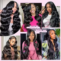 Extensions de cheveux humains 100% naturels brésiliens noirs Remy, qualité non traitée, ondulés et bouclés, 16A Body Wave, 30 et 32 pouces 8