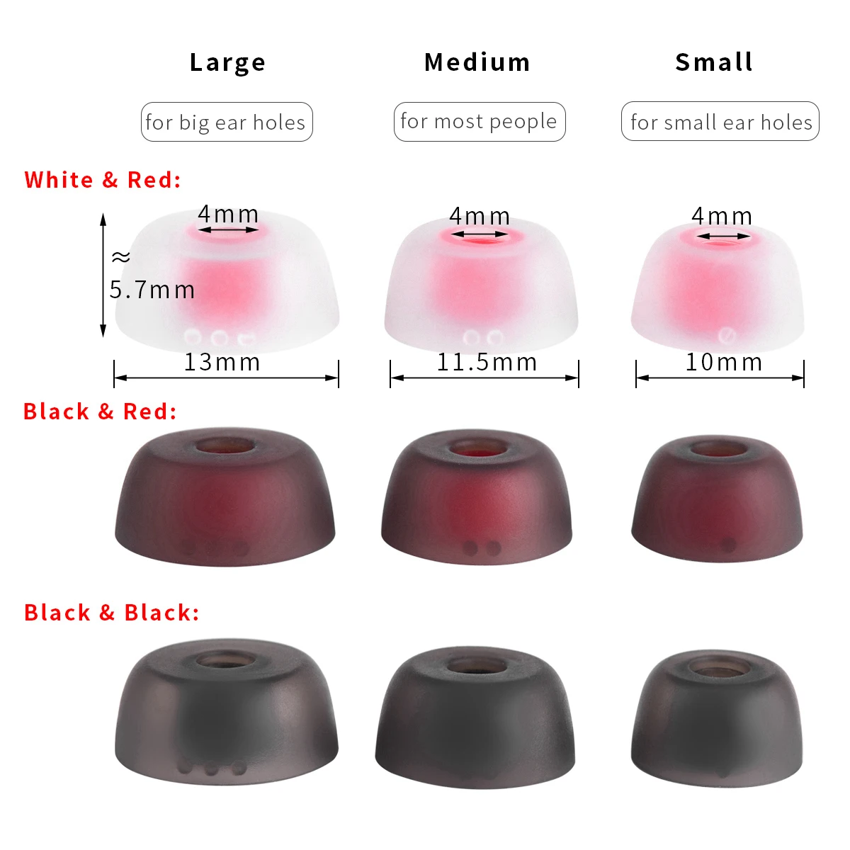6-Piece Silicone Earbud Tips - Universal Fit