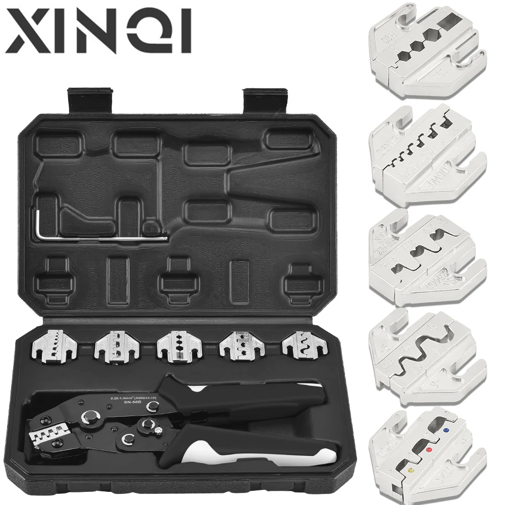 Wire Terminal Crimping Tool XINQI Crimping Tool Set Pressed Pliers Electrician Tools Electrical Terminals Clamp Electronics Pressing Connector Hand Jaws