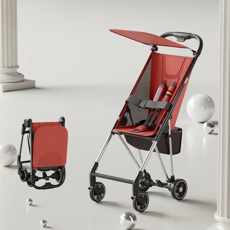Lightweight Baby Strollers with Canopy One Hand Easy Fold Portable Compact Lightweight Stroller for Toddlers Infants Pocket Cart