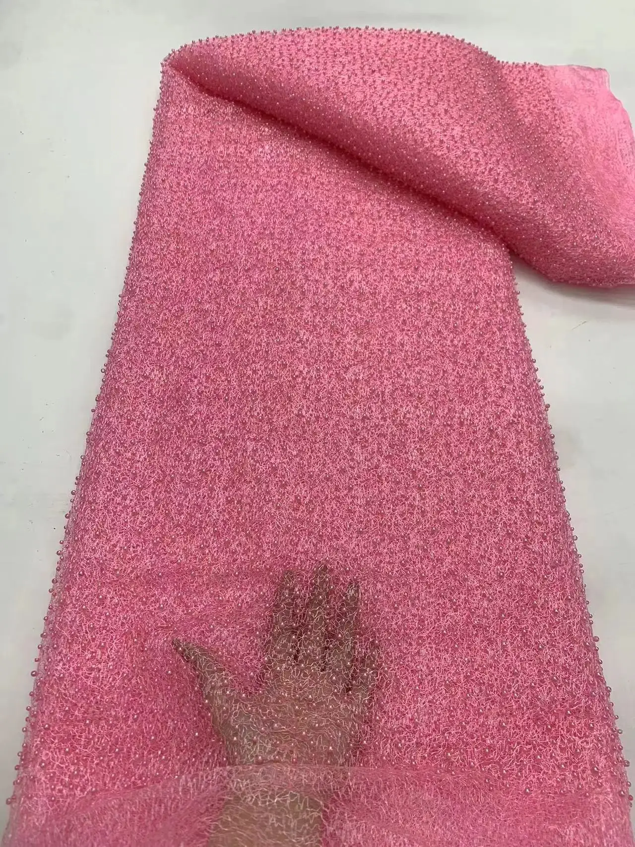 

Нигерийская Тяжелая бисерная кружевная ткань, Роскошные Блестки, кружевная вышивка, африканская кружевная ткань для вечернего платья, свадебное платье