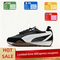 Puma Blktop Rider : Chaussures décontractées basses confortables, polyvalentes et durables pour hommes et femmes – Noir, gris et blanc 393151-06 1
