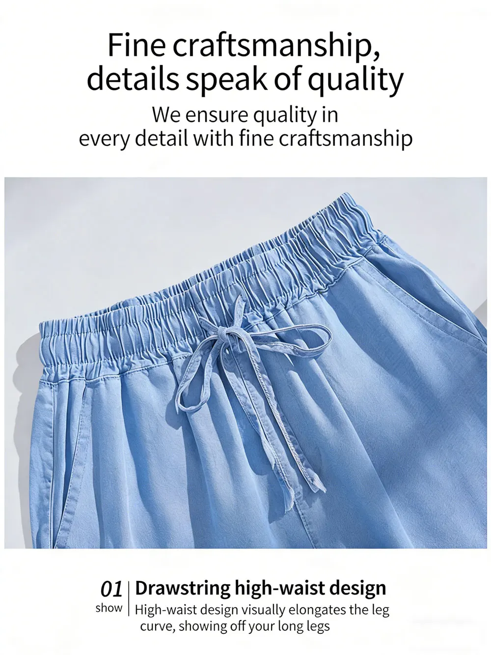 Plus Size Ice Silk Denim Pants Yoga Sports Thin Loose Style Women's Summer Casual Wide Leg Pants Harajuku Style Loose Waist