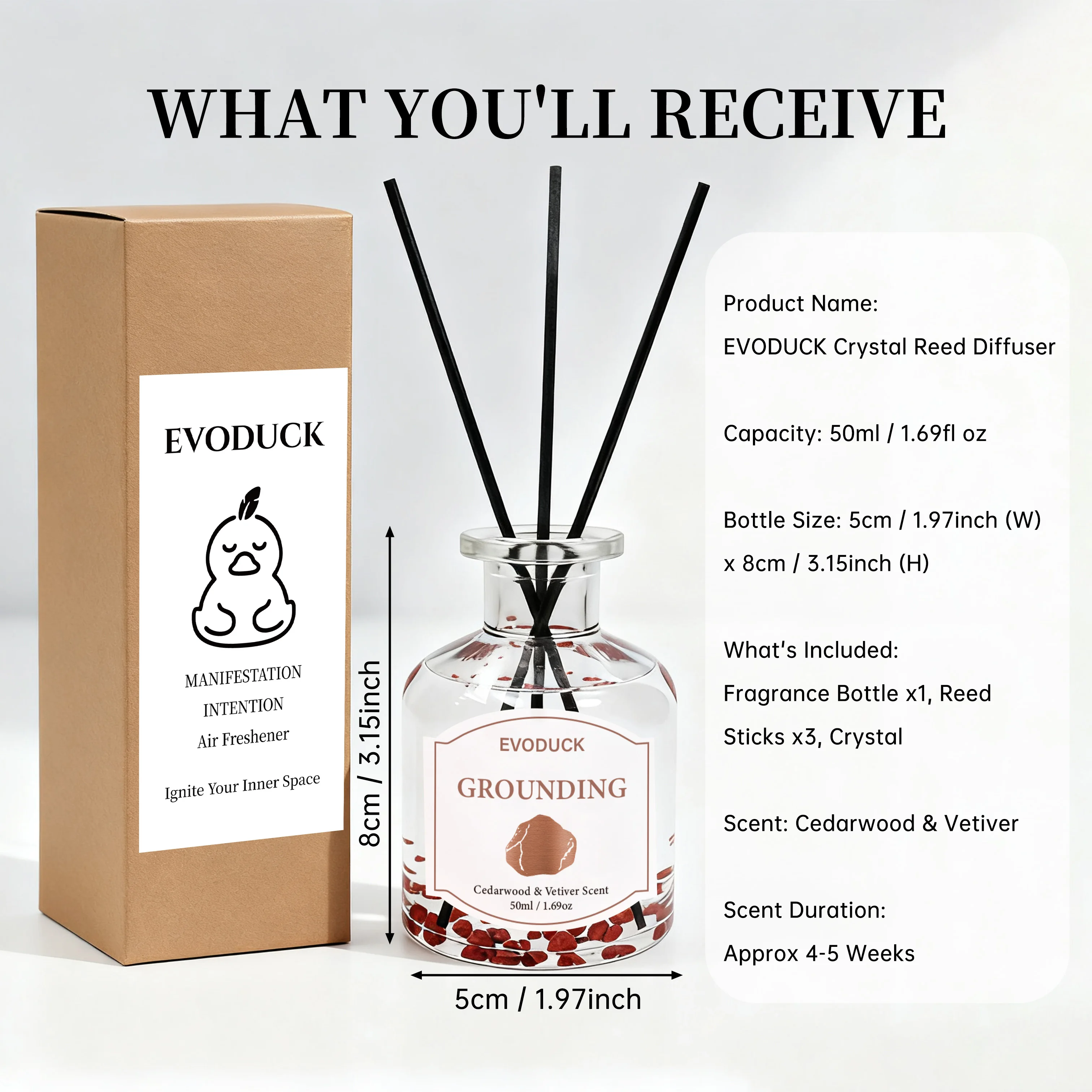 50ml Flameless Home Law of Attraction Grounding Manifestation Fragrance Room Oil with Reed Diffuser Stick Air Freshener Deco S591efa4d1fbe44a98444a54d81a0bb01O