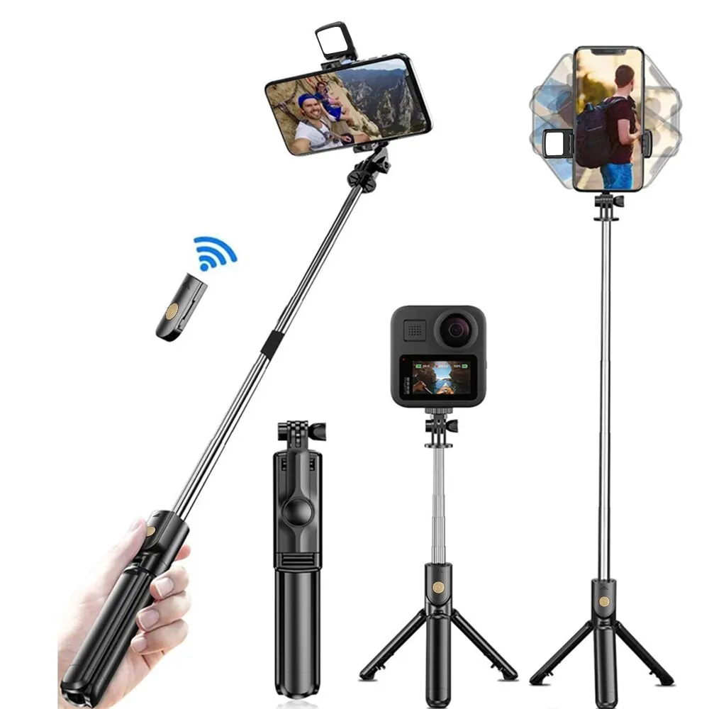 Sports Camera Monopod Handheld 360 Degree Flexible Mobile Phone Mini Selfie Stick Tripod With Wireless Remote