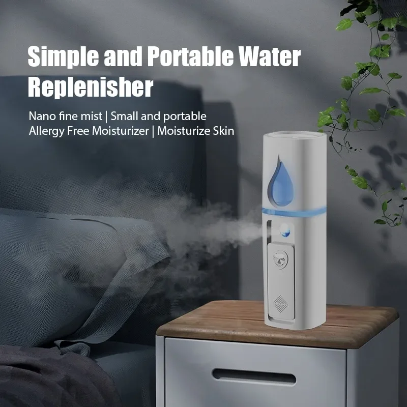 NANO FACIAL MISTER PORTABLE MINI FACE MIST HANDY SPRAYER COOL FACIAL STEAMER Humidifier for Room Outdoor Indoor
