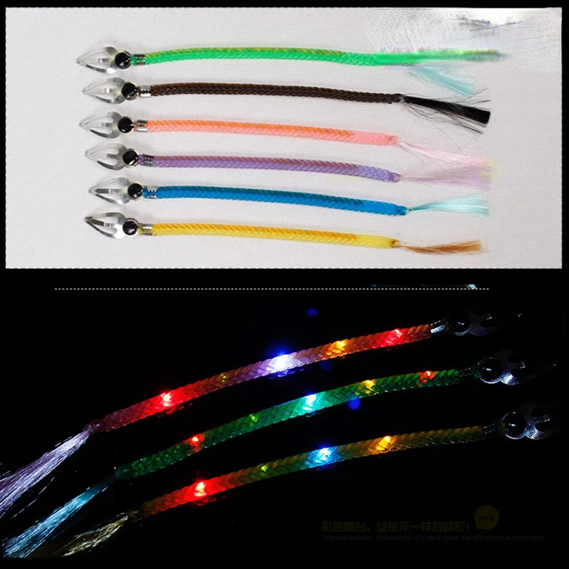 

10 шт., светящиеся светодиодные косички для девочек