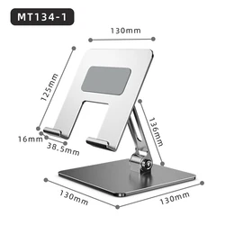 Versatile Adjustable Desktop Tablet Dock and Cradle Stand (Silver)