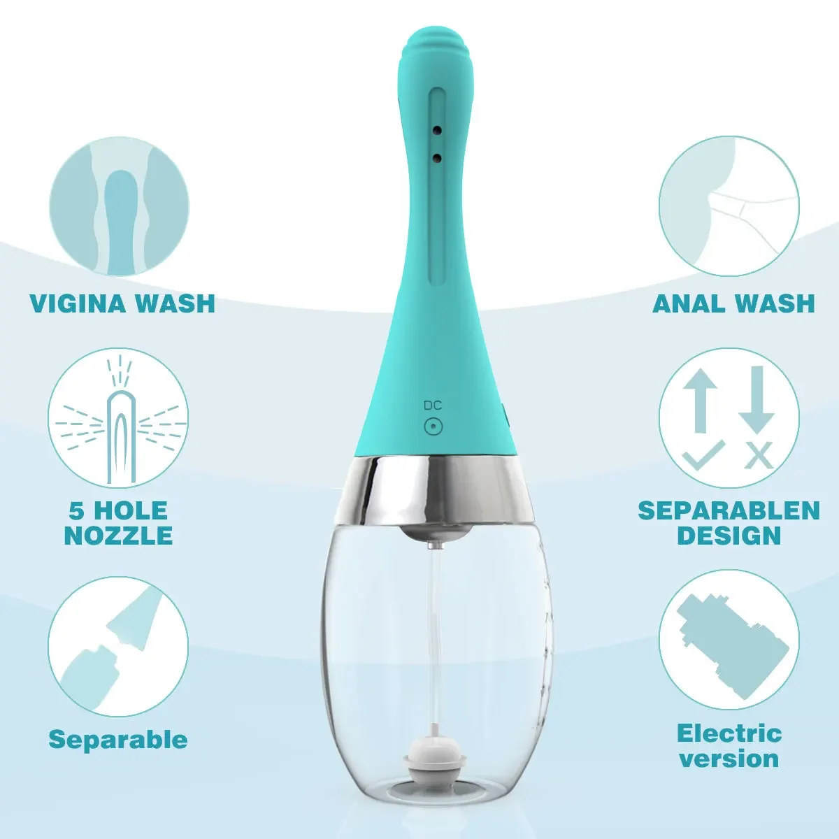 Electric Enema Cleaning Vibrator Masturbation Tool Anal Shower Vagina Cleaner Douche Sex Toys for Men Women Adult Intimate Goods