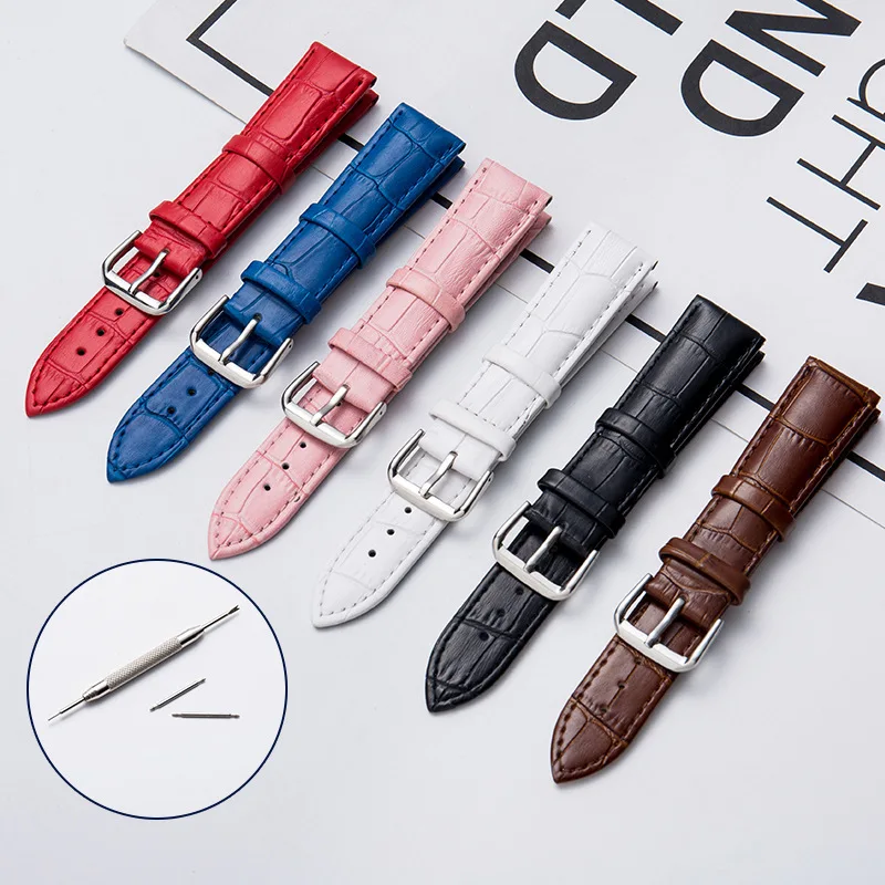 

10mm 12mm 13mm 14mm 15mm 16mm 17mm 18mm 19mm 20mm 21mm 22mm 23mm 24mm Watch Band Genuine Leather Universal Wrist Strap With Tool