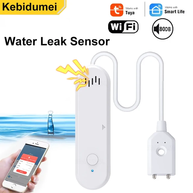 Tuya Smart WiFi Water Leak Sensor Water Overflow Level Detector 80dB Sound Alarm System Flood Leakage Sensor Remote Monitor 1