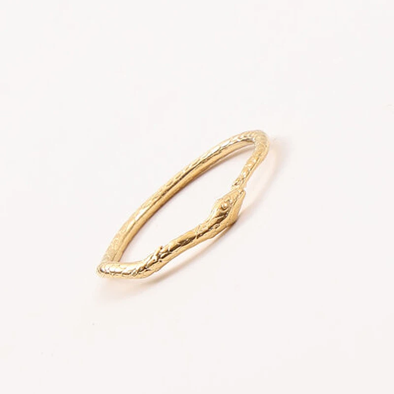 High End PVD Snake Shaped Gold Color Rng Stainless Steel Thin Ring for Women Waterproof Jewelry Party Gift 2