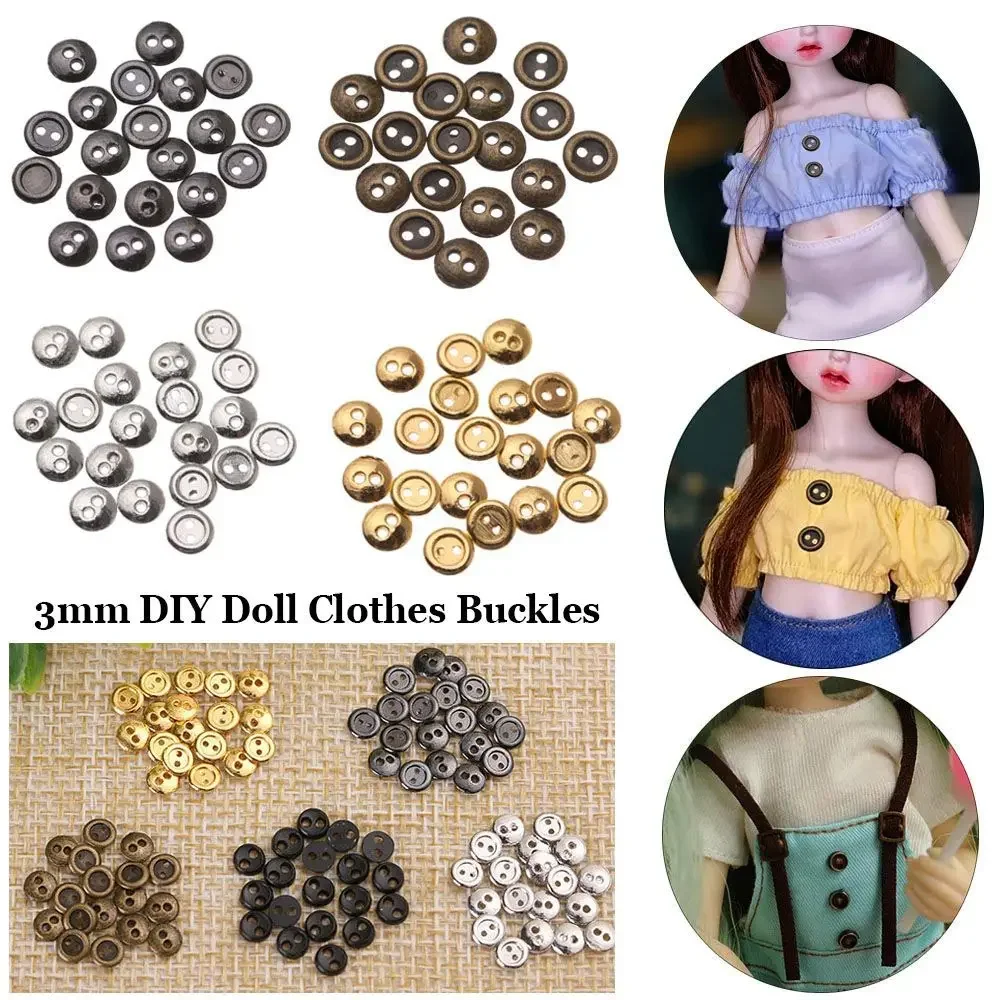 Metal Miniature Doll Clothes Buckles Buttons for DIY Dollhouse Accessories