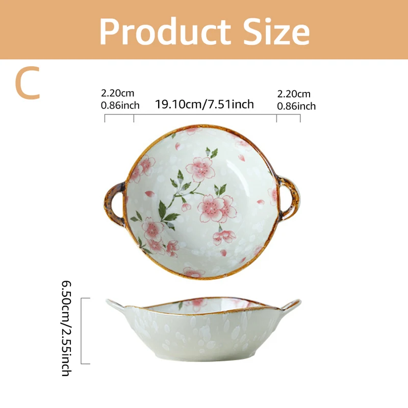 اليابانية المنزلية طبق للنودلز 7.5 بوصة وعاء حساء...