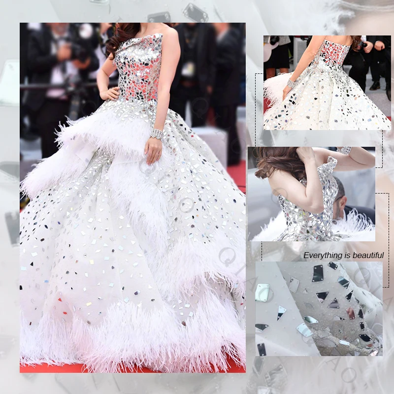QIAO Viele Formen Beliebte Acryl Spiegel Nähen auf strass mit löcher flache rückseite Glänzende Nähen-auf Stein für Kleid dekoration 30 stück – Detail 6