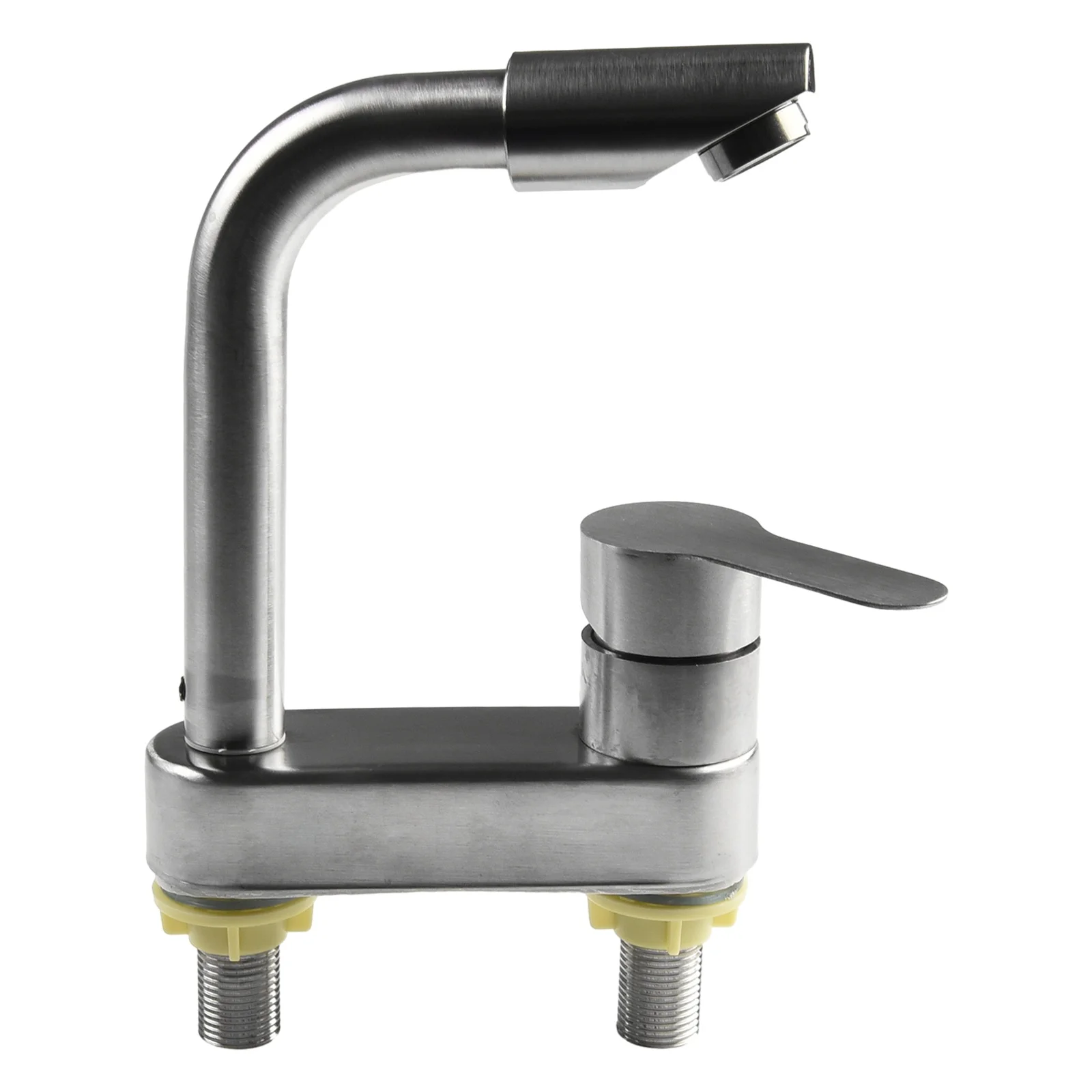 Stainless Steel Basin Faucet Sink Faucet Tap Cold And Hot Mixer Tap 2 Holes Single Handle Deck Mounted Tap For Kitchen Bathroom