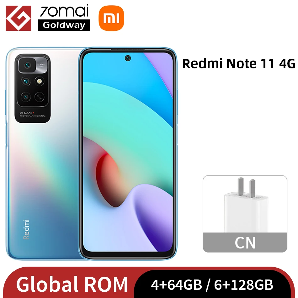  Новая глобальная версия Xiaomi Redmi Note 11, 4G, тройная камера 50 МП, 6,5 дюйма, 90 Гц, DotDisplay, MTK Helio G88, 5000 мАч, быстрая зарядка 18 Вт, китайская версия 