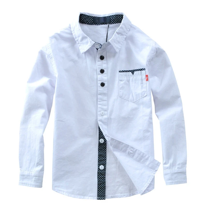 Boys Shirts Children Boys Cotton Solid Kids Clothing 5-16T kids shirts