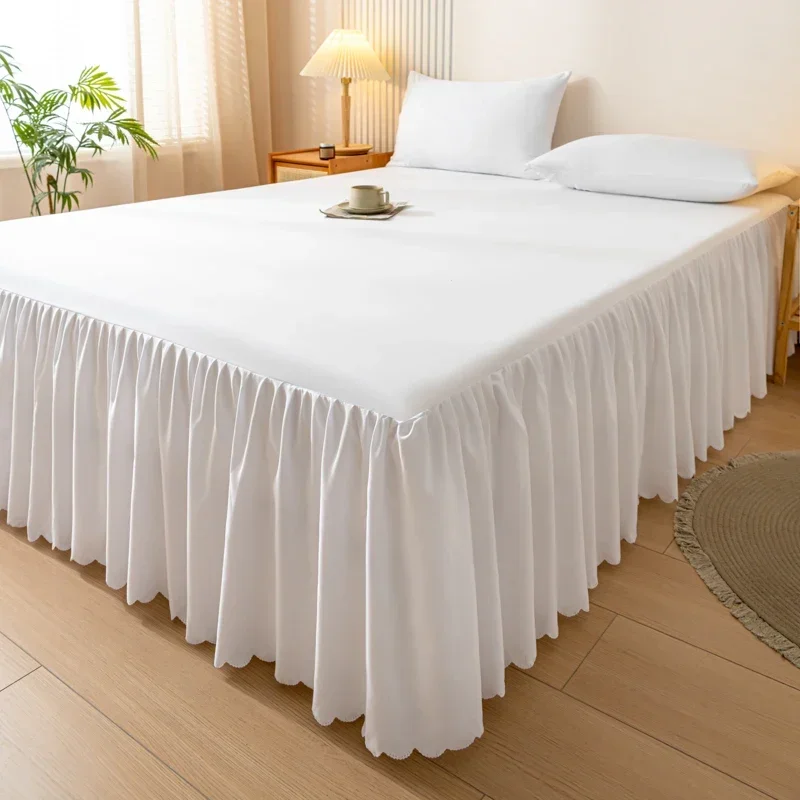Solid Color Bed Skirt Four Corners With Elastic Band Brushed Queen/King Size постельное бельё набор Skirts Without Pillowcase mattress cover,bedding set,bed skirt