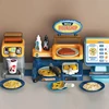 Kids Pizza Shop Kitchen Set Juice Drink Machines Toy Kitchen Toys Playset Pretend Play Shopping Cash Register Toys For Children 1