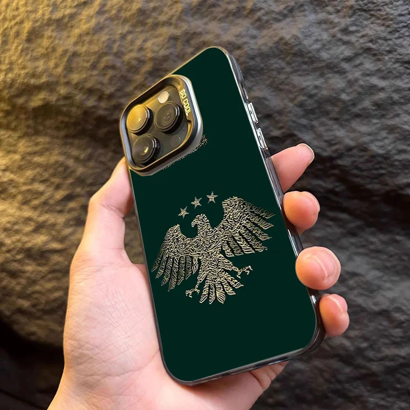 Syrian Golden Eagle Design Shockproof IMD Phone Case – Elegant & Durable Hard Cover