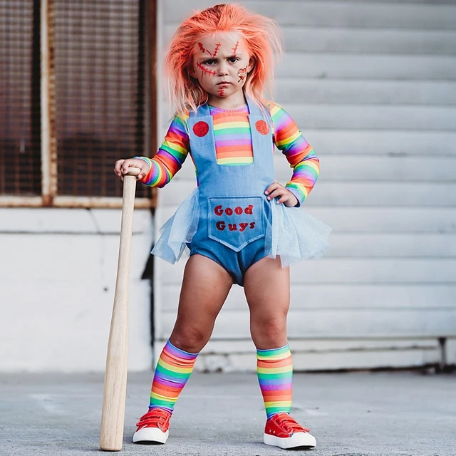 Conjunto de ropa de Halloween para Bebé y Niño, pelele + camisa de manga  larga, 2 piezas, disfraz de muñeca malvada Chucky, ropa para bebé de 2 a 7  años - AliExpress
