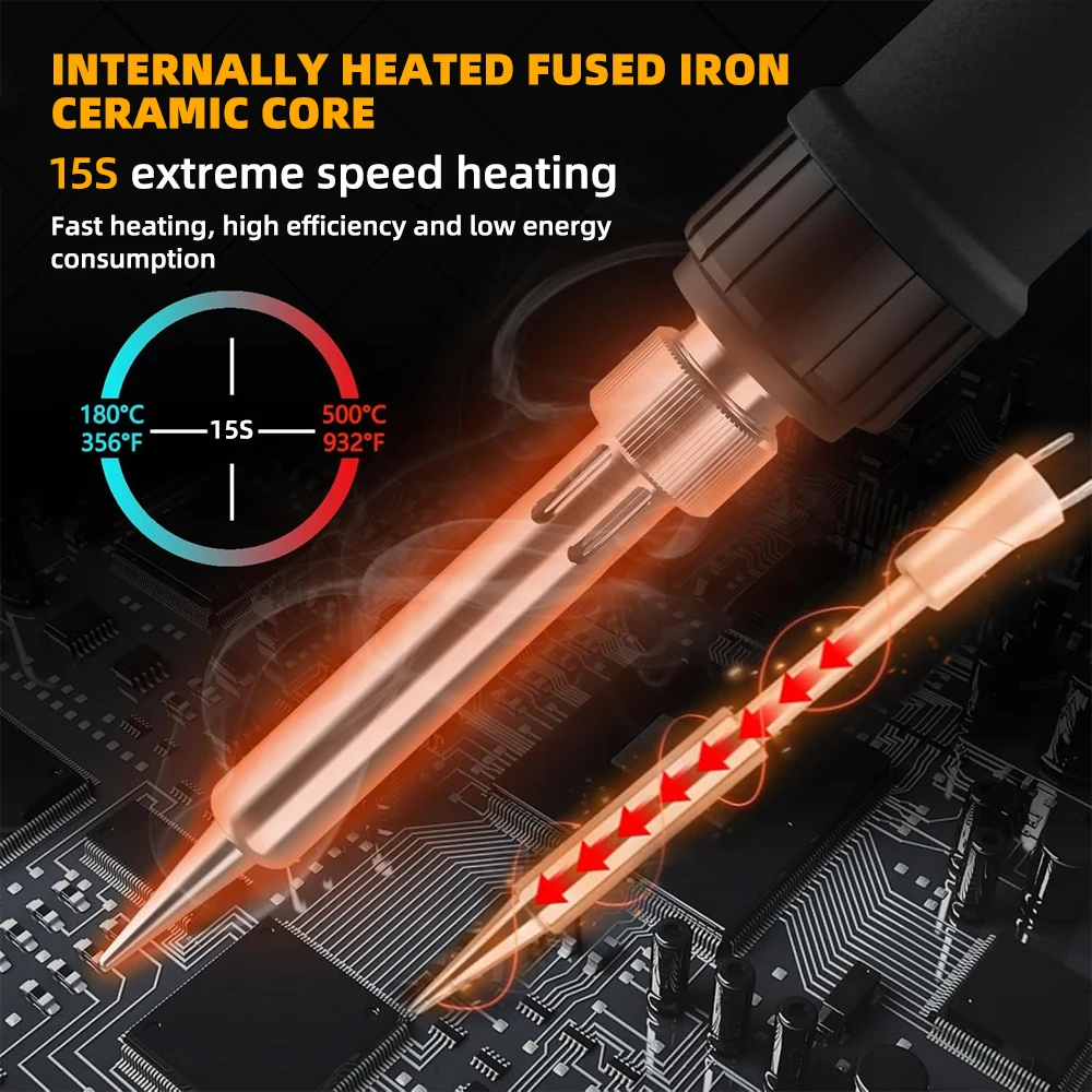 Adjustable Temperature Electric Soldering Iron Digital Display EU 80W Welding Solder Repair Tool Heater with Soldering Tips