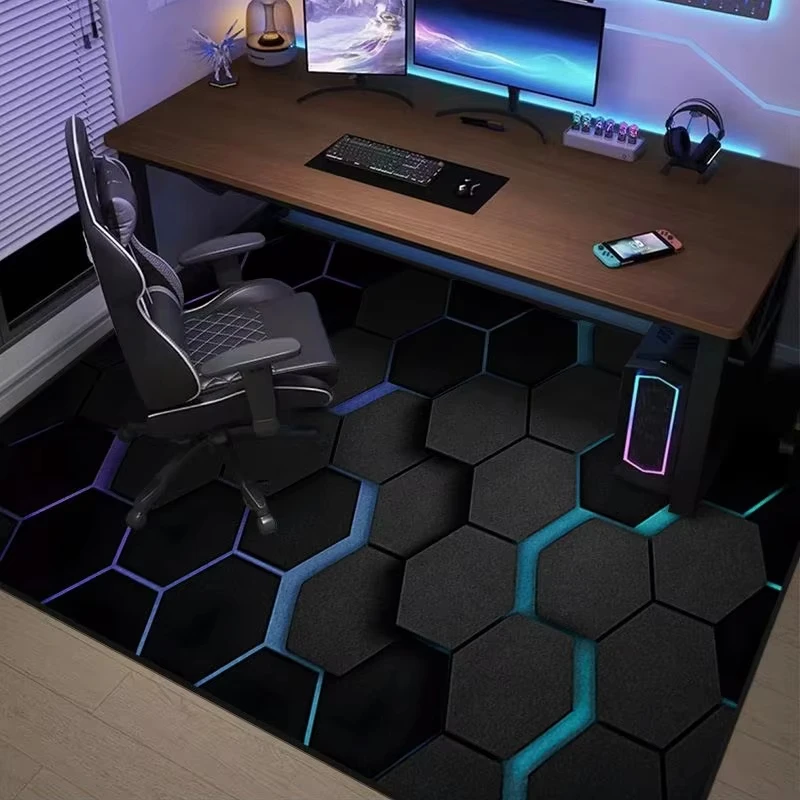 VIKAMA Trendy Study Room Gaming Room Rug Soundproof Computer Desk Desk Mat Living Room Bedroom Swivel Chair Cushion Home Decor
