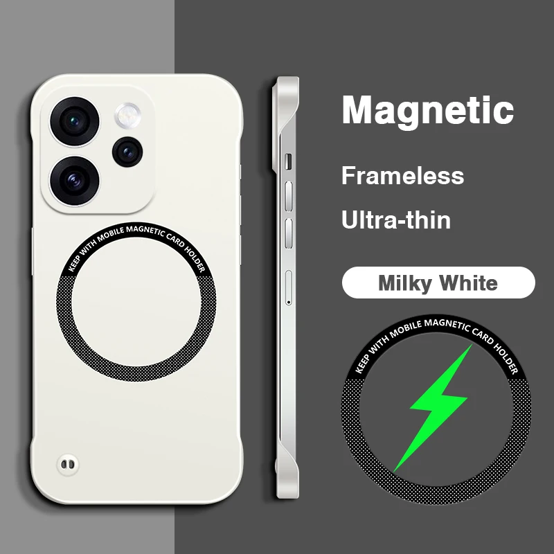 Sleek Magnetic Wireless Charging Phone Case - High-Quality Thin Back Cover with No Borders