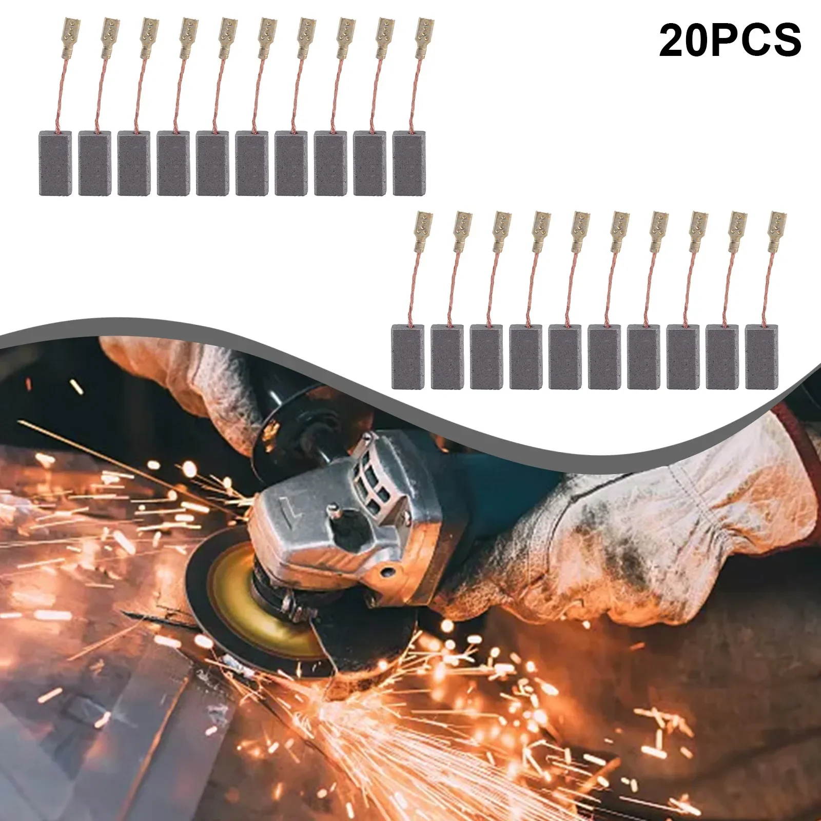 

20PCS 5x10x15mm Carbon Metal Brushes For Electric Motors 125 14-150 Electric Motor Angle Grinder Accessories Power Tools