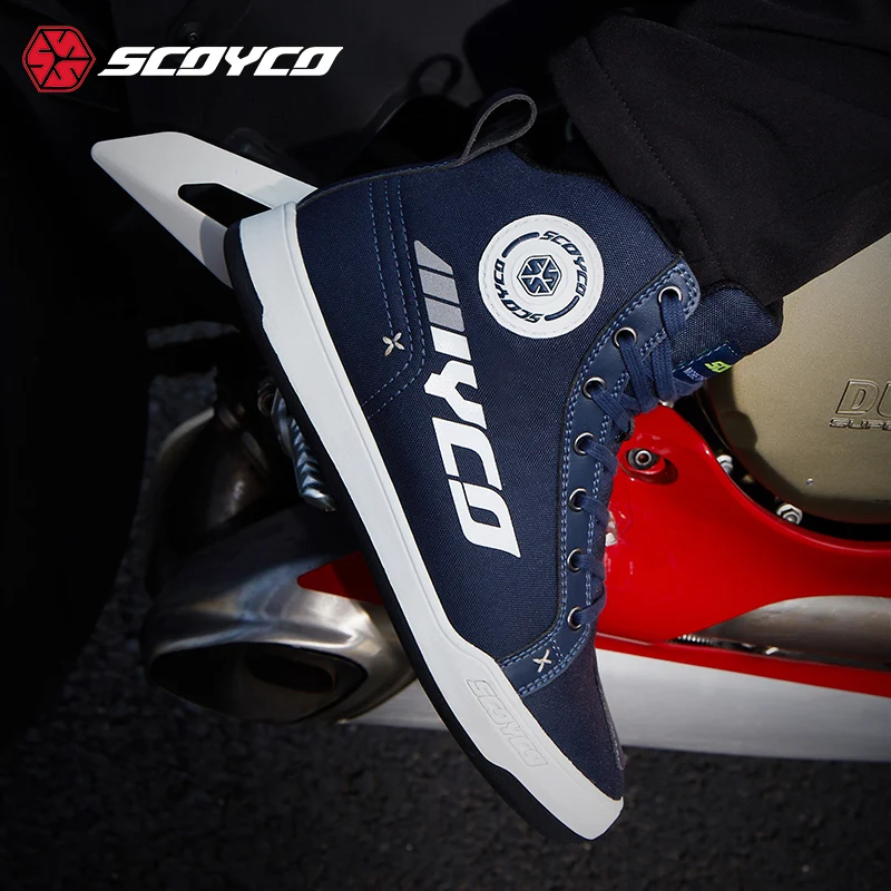 SCOYCO Motorcycle Riding Shoes Casual Commuter Boots Protective Fall Resistant Wear Boots Four Seasons Men's Riding Shoes - Image 2