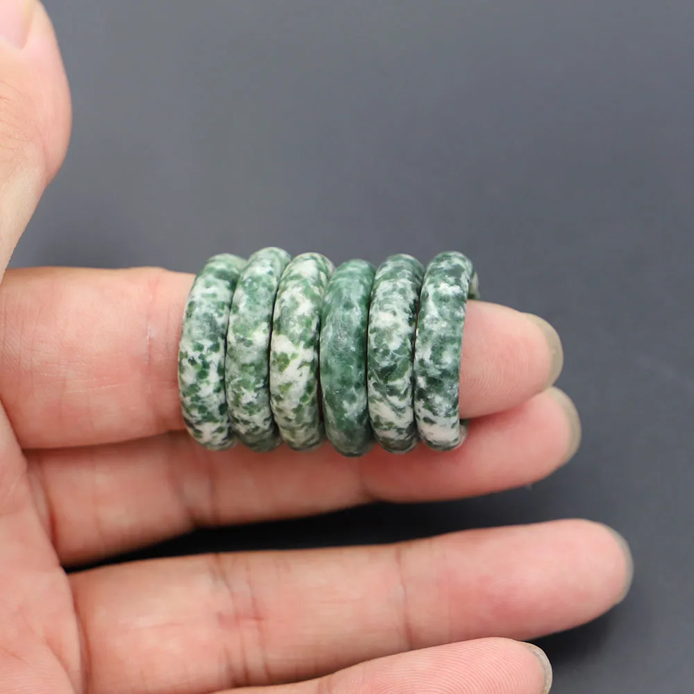 Natural Jade National Style Emerald Green Floating Flower Ring Senior Sense Warm And Simple Unisex Finger Pulling Gift 10Pcs/Lot