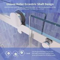 Shower Door, 56-60" W X 74" H Single Sliding Frameless Shower Door with Magnet,5/16" (8mm) Clear Tempered Glass, Chrome 2