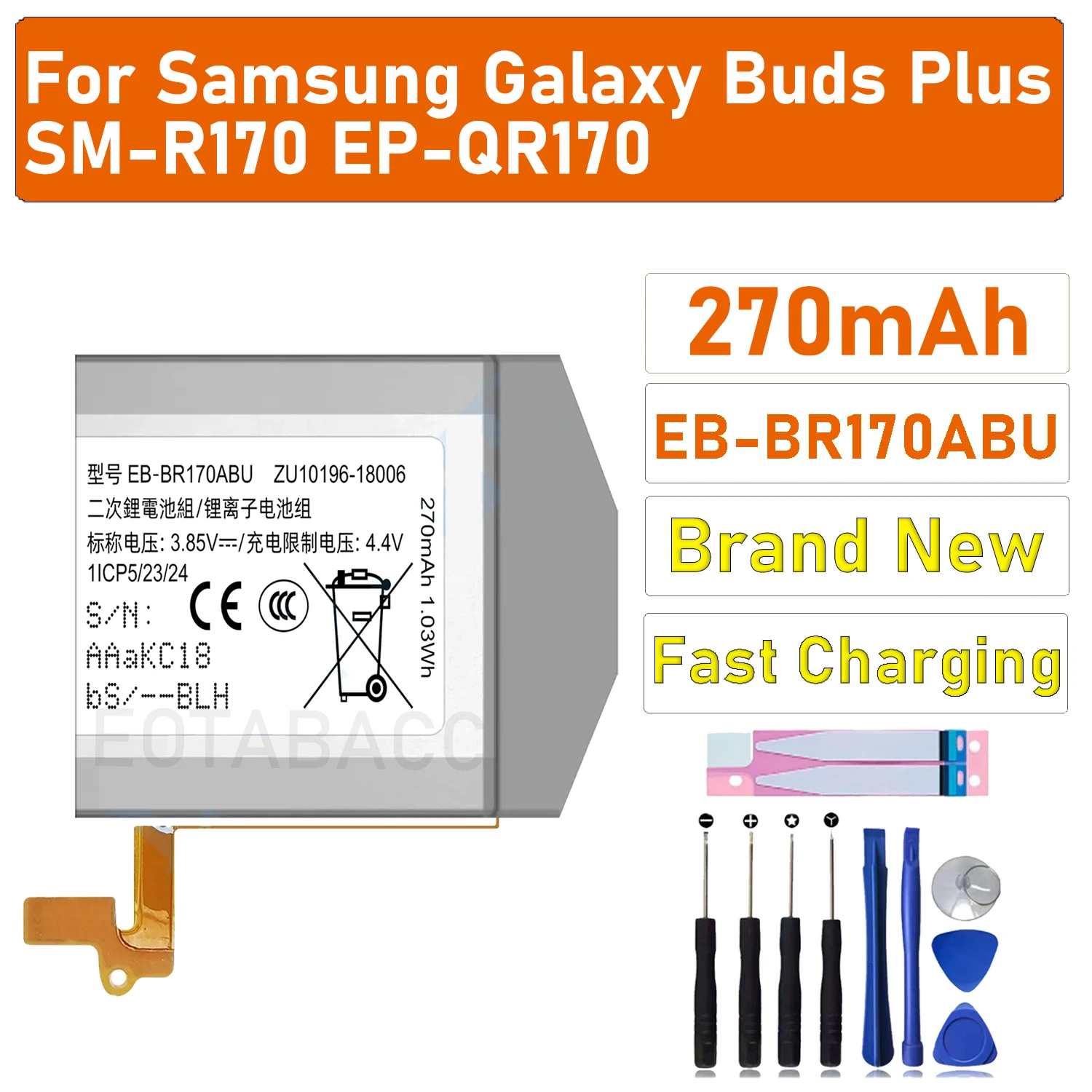 2025 years New Replacement Battery EB-BR170ABU For Samsung Buds SM