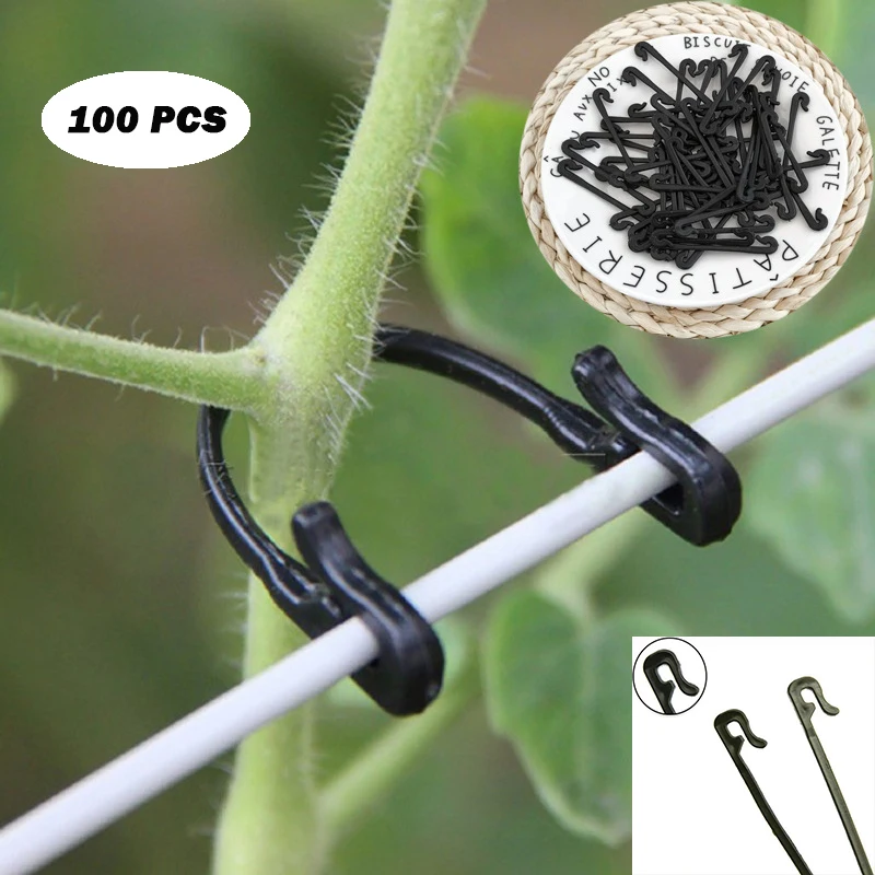 

50Pcs Kiwi Grape Twig Tie Gardening Straps Vine Plant Plastic Hooks