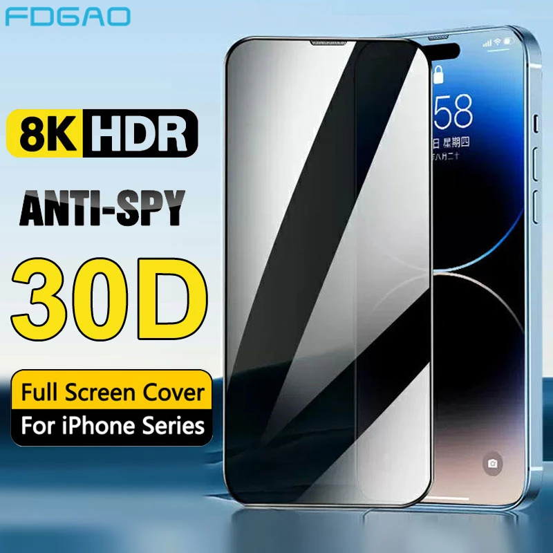 

Защитное стекло 30D для iPhone 14 Plus 13 11 12 Pro Max Mini XS XR X