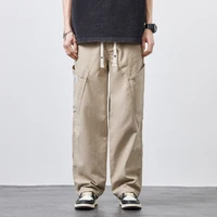 Men's Cargo Pants Drawstring With Multi-pocket Casual Baggy Streetwear Sweatpants Man Outdoor Hiking Twill Track Jogger Trousers 1