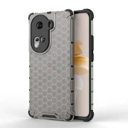 Shockproof TPU Armor PC Silicone Phone Case with Clear Back Cover for Reno 11 5G GWB (Black)