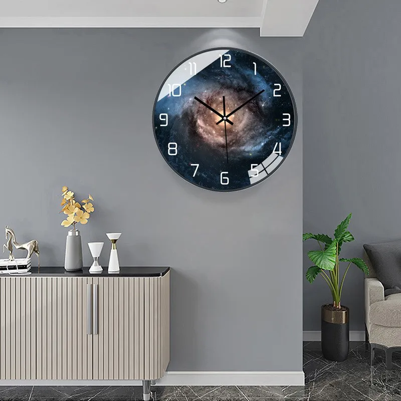 European Style Wall Clocks Living Room Free Perforated Clock Household Silent Bedroom Quartz Clock Digital Modern digital wall clock wall clock digital display clock