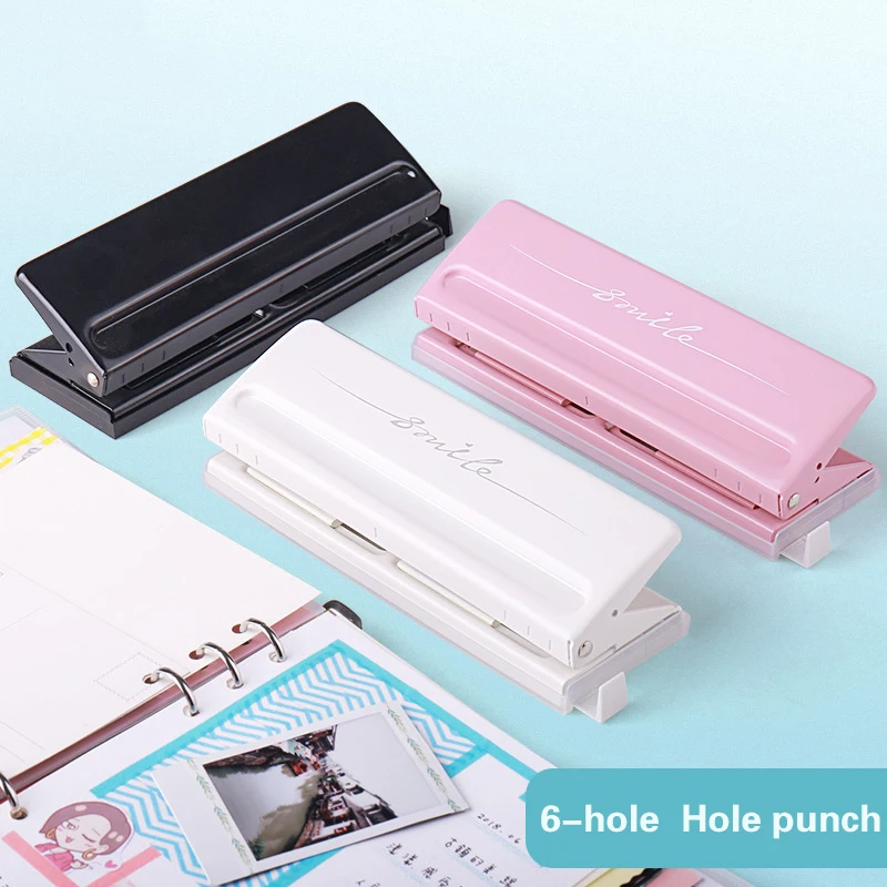 

New Loose Leaf 6-Hole Book Puncher Diy A4 A5 A6 A7 B5 Binder Punch Adjustable Hole Punch Notebook Diary Binding Office Supplies