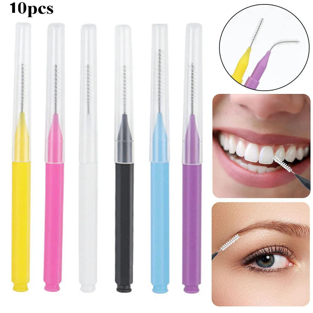 

10Pcs Mini Eyebrow Brush Brow Perm Brush Disposable Brow Lifting Brushes Bendable Micro Eyelash Brush Applicators Makeup Tools
