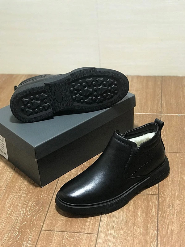 Dave&Di Nordic Fashion Men's High-Quality Leather  Boots Men's Plush Ankle Minus 40 Degree Leather Shoes Man