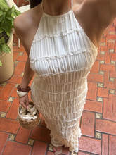 Spring Long Dress for Women Lace-Up Backless Maxi Dress