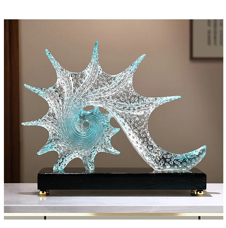 Spiral Conch Statue Home Landscape Ornaments Desk Decoration Resin Crafts Creative Bubble Conch Sculpture Room Aesthetic Decor