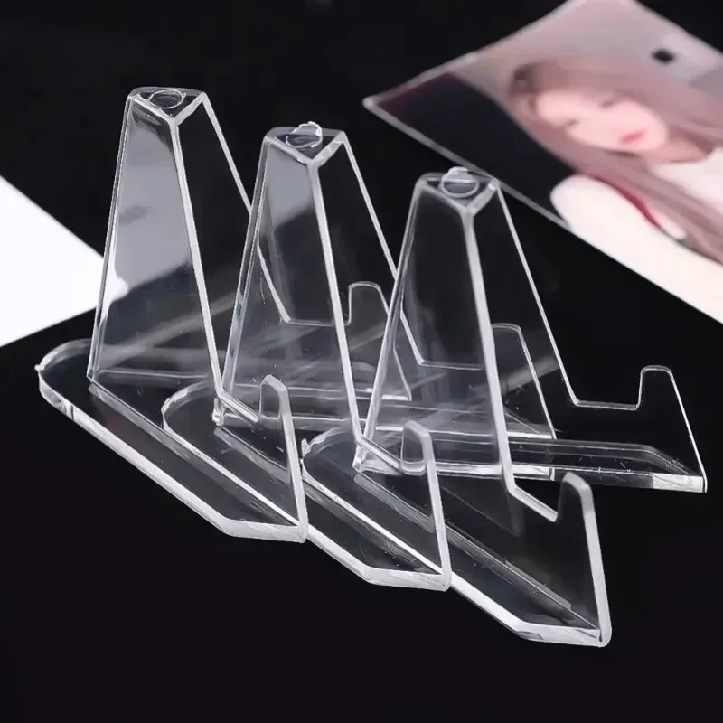 10/1Sets Clear Acrylic Coin Display Stand Holders Small Easel Rack Trading Card Toploaders Holder Support for Kpop Idol Card 5
