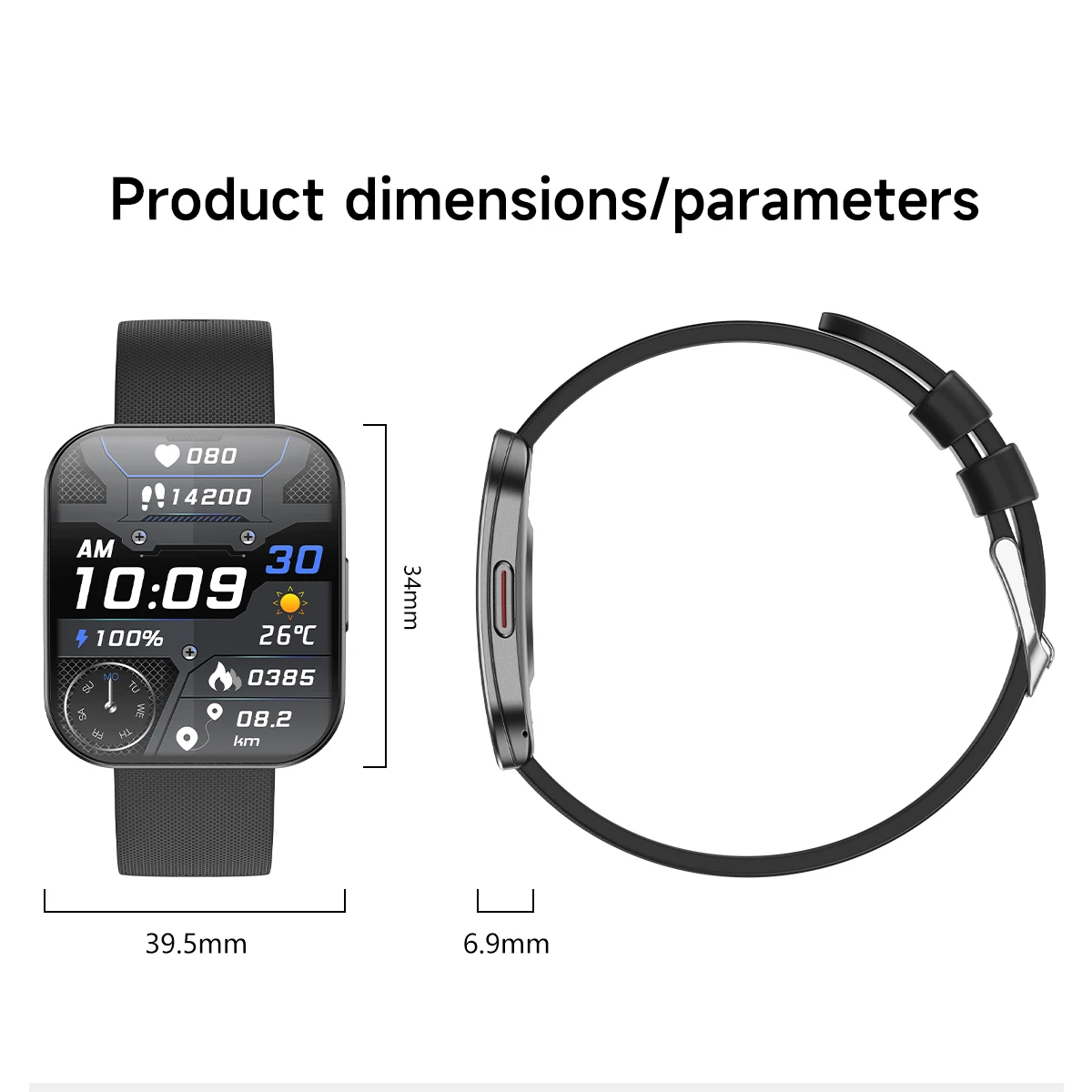 Amoled Ultra-thin Curved Waterproof Smartwatch Women Blue Tooth Call Smart Watch Men Sleep 24h Heart Rate Health Monitor Sports 6
