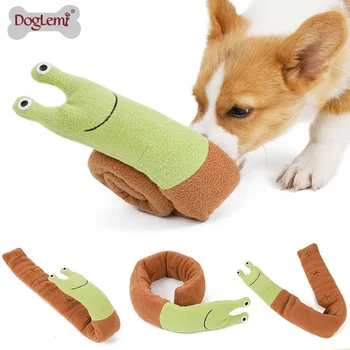 Dog Squeak Pet Sniffing Plush Snails Tibetan Food Molar Puzzle Interactive Toy Feeder Pet Supplies For Small Medium Large Dogs