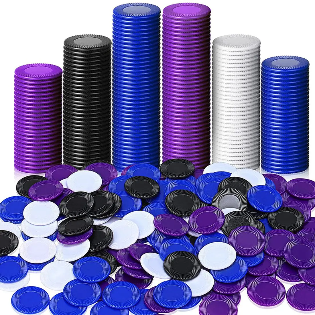 

400 Pieces Plastic Poker Chips Game Chips 4 Colors Counter Card for Game Playing Counting Bingo Game Chips Card, 2